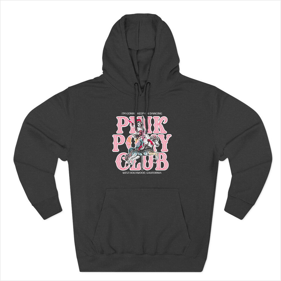 Tour 2025 Chappell Roan I'm Gonna Keep On Dancing Pink Pony Club Hoodie Chappell Roan Merch Black