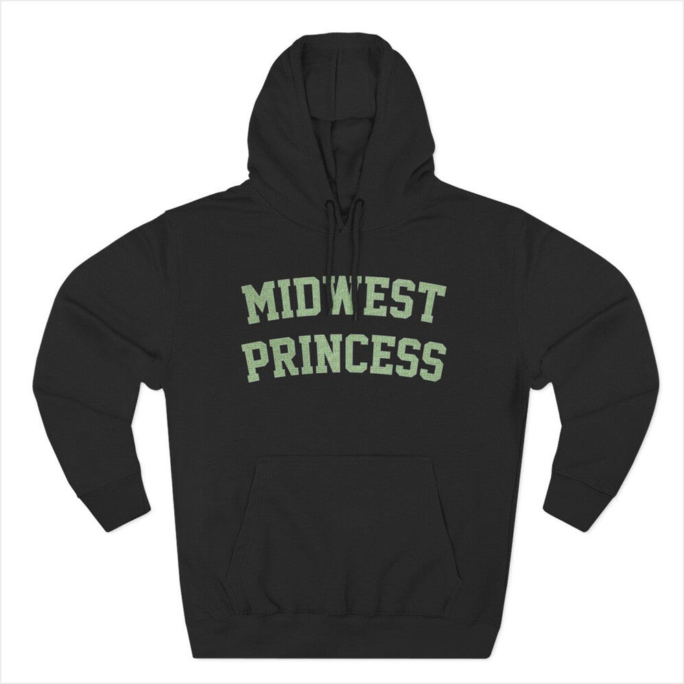 Tour 2025 Chappell Roan Midwest Princess Collegiate Hoodie Chappell Roan Merch Black