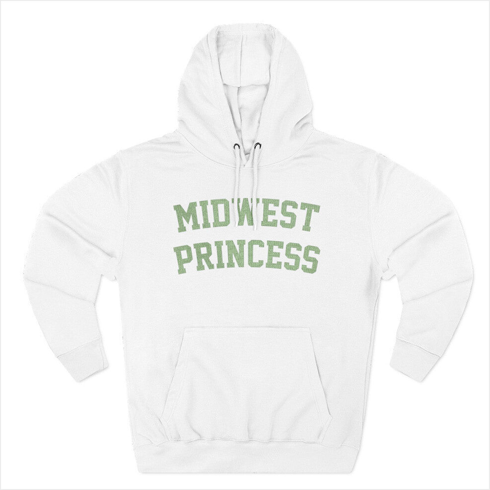 Tour 2025 Chappell Roan Midwest Princess Collegiate Hoodie Chappell Roan Merch White
