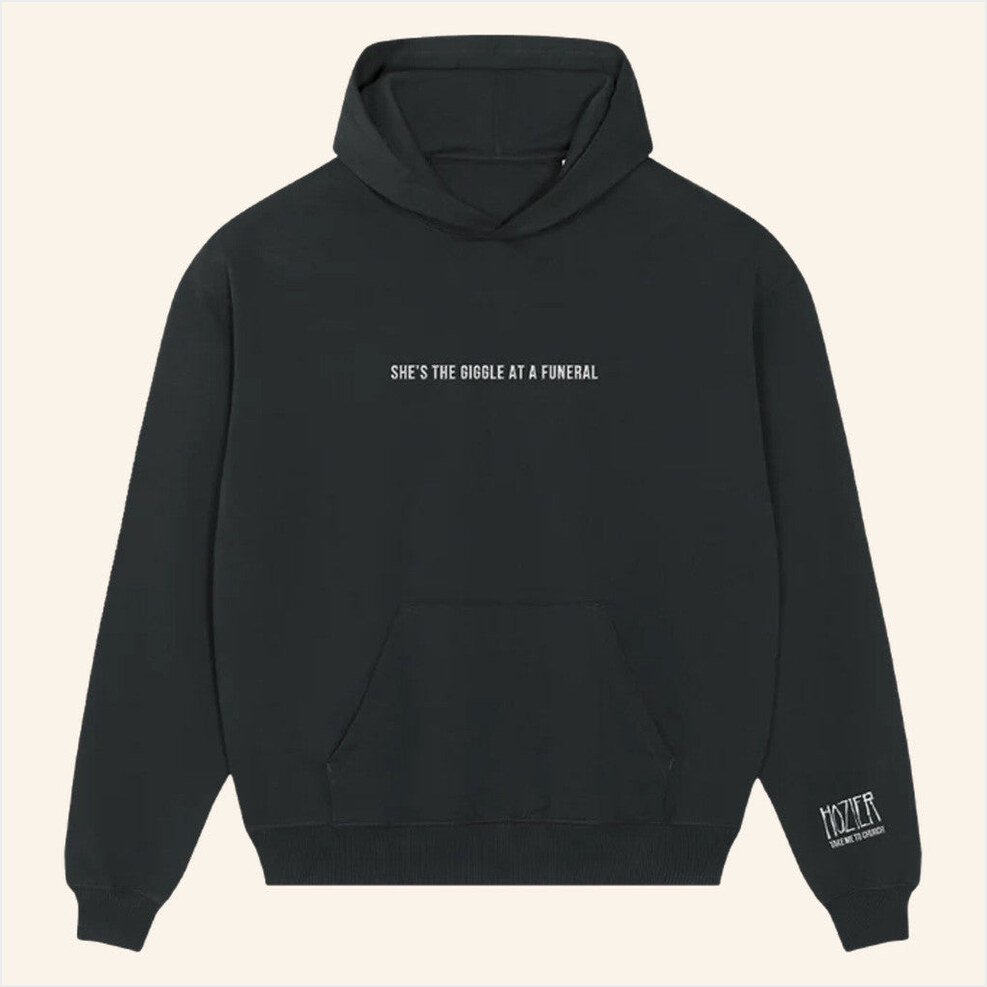 Tour 2025 She's The Giggle At A Funeral Black Hoodie Hozier Merch Gift Ideas For Music Lovers