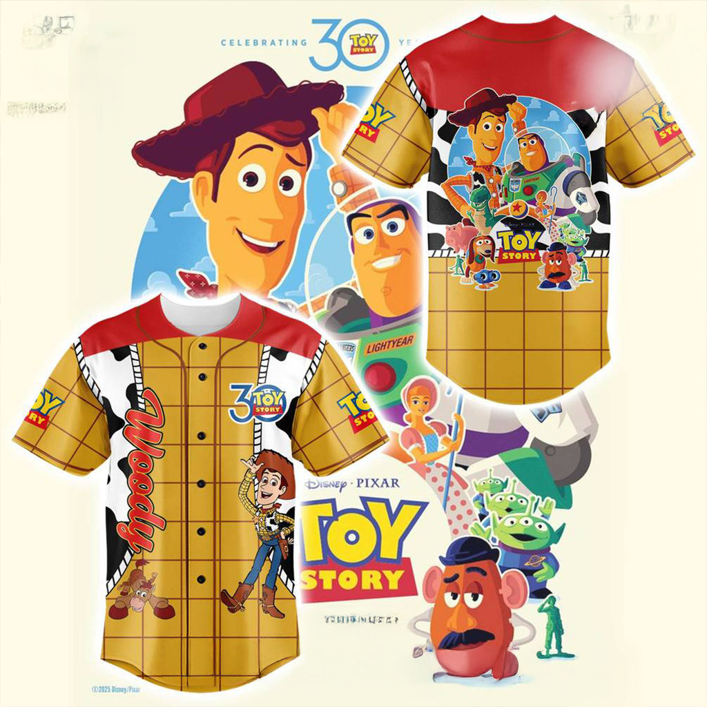 Toy Story Woody Celebrating 30 Year Baseball Jersey Fan Merch Gifts For Son