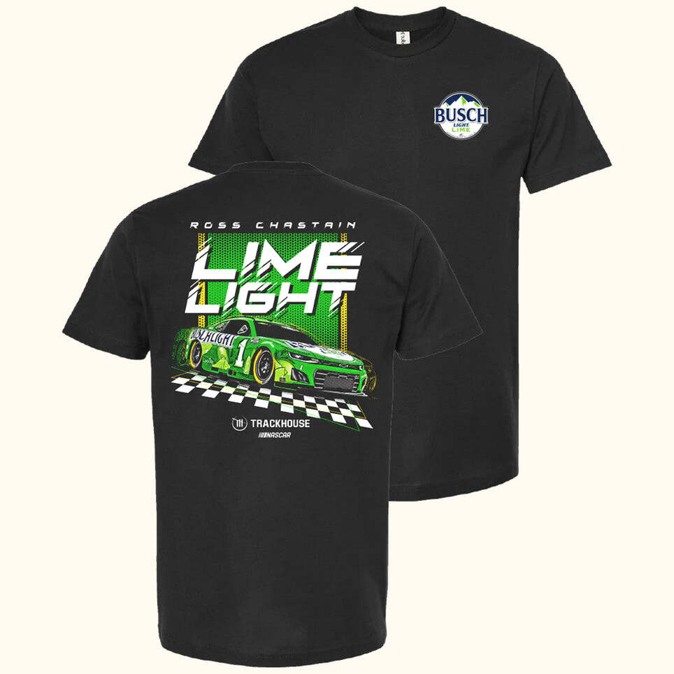 Trackhouse Merch Ross Chastain 1 Busch Light Lime T-Shirt Gifts For Dad Birthday Gifts For BFF