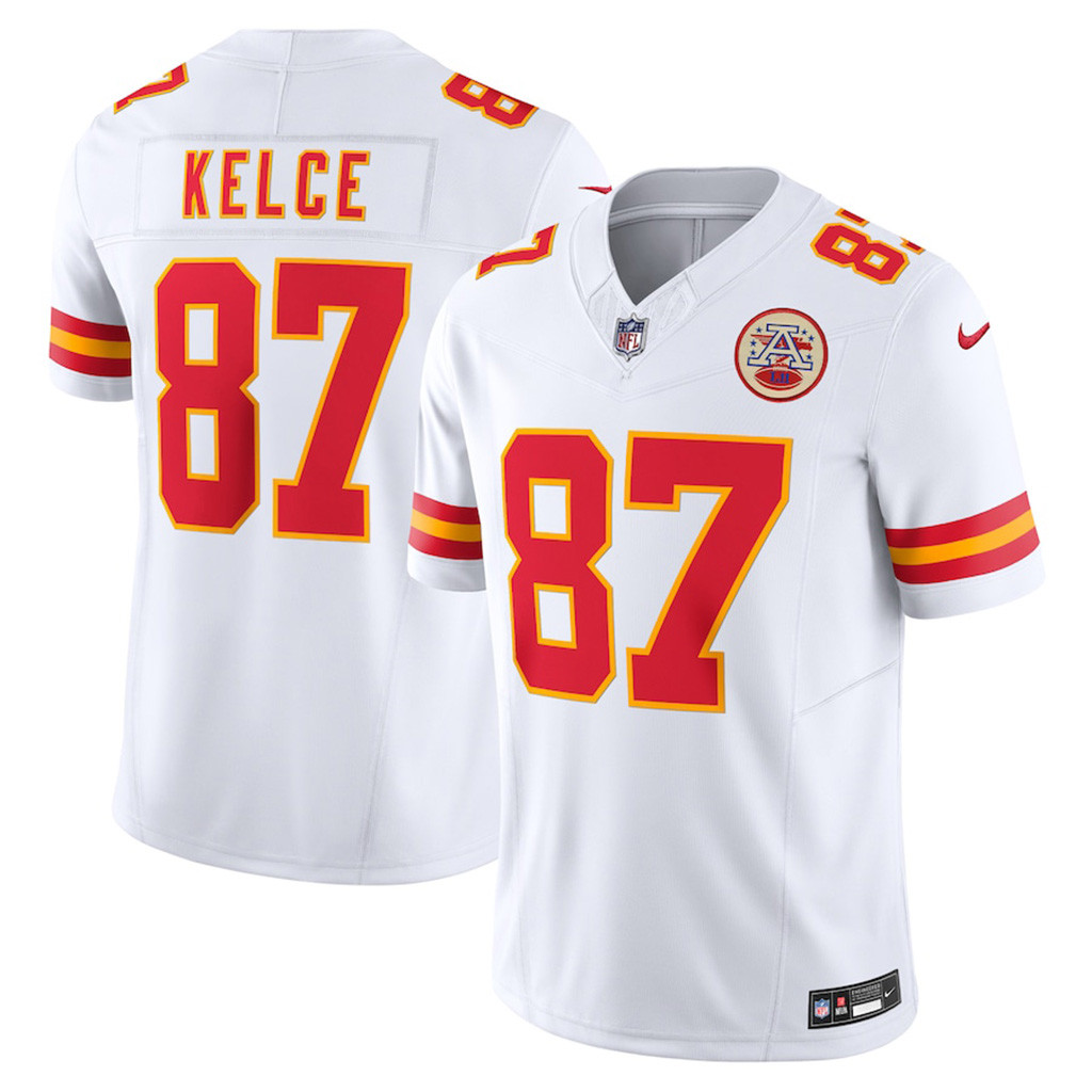 Travis Kelce White Kansas City Chiefs Vapor FUSE Jersey Chiefs Merch Gifts For Football Fan