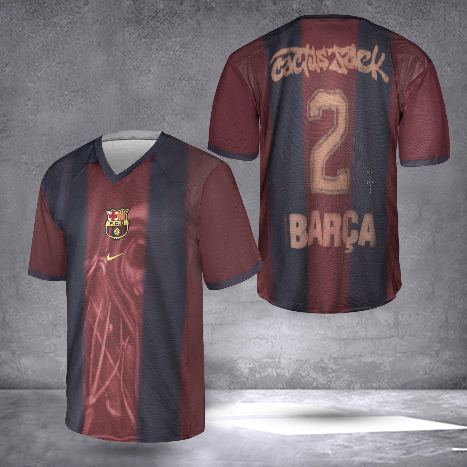 Travis Scott Barcelona Merch Travis Scott Barcelona Jersey Dad Father's Day Gifts For Fans