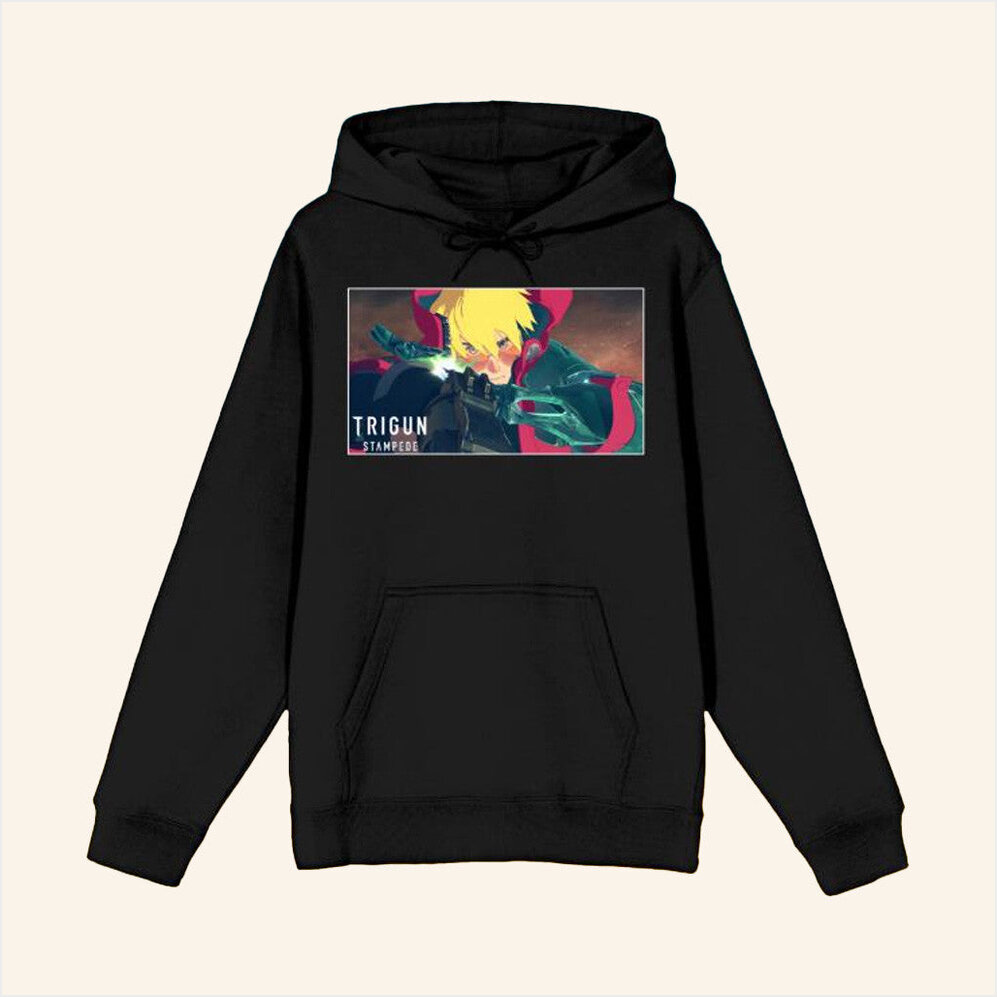 Trigun Stampede Vash And Logo Hoodie Bioworld Merch Best Birthday Gifts For Boyfriend
