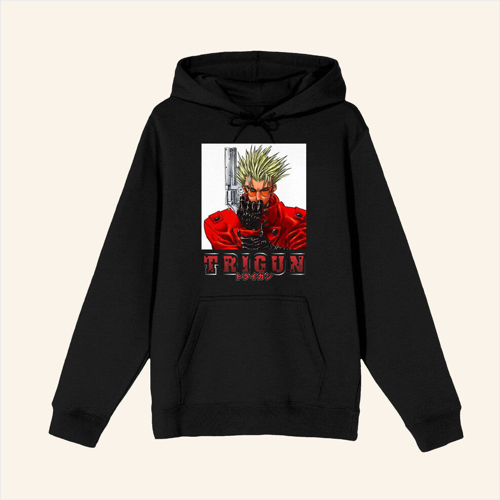 Trigun Vash With Gun Hoodie Bioworld Merch Best Birthday Gifts For Brother Gifts For BFF