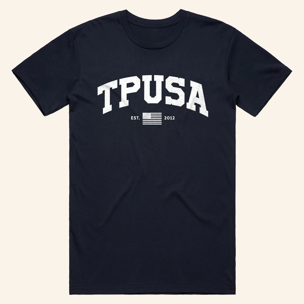 Turning Point USA Shirt Charlie Kirk Merch TPUSA Collegiate T-Shirt TPUSA Merch Gifts For Dad