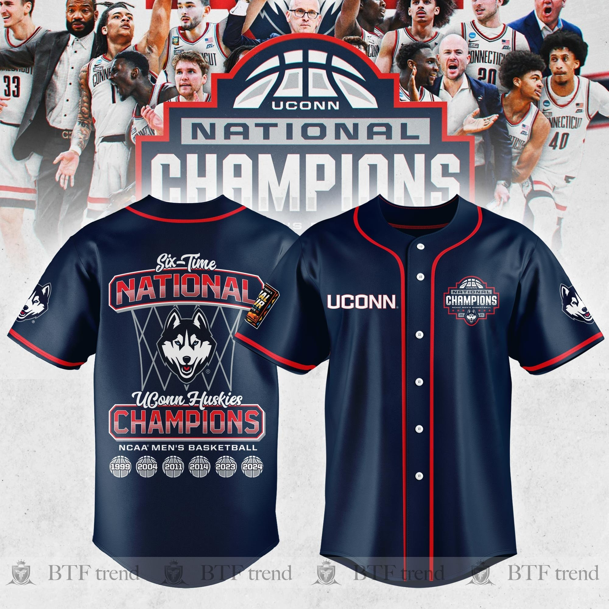 UConn Huskies 2024 NCAA Men's Basketball National Champions Jersey Gifts For Husband