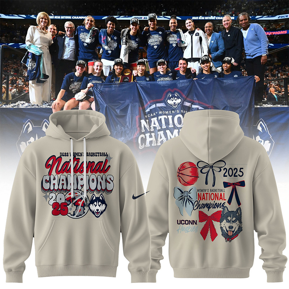 Uconn Huskies 2025 National Champions NCAA Women's Basketball Hoodie Gifts For Wife