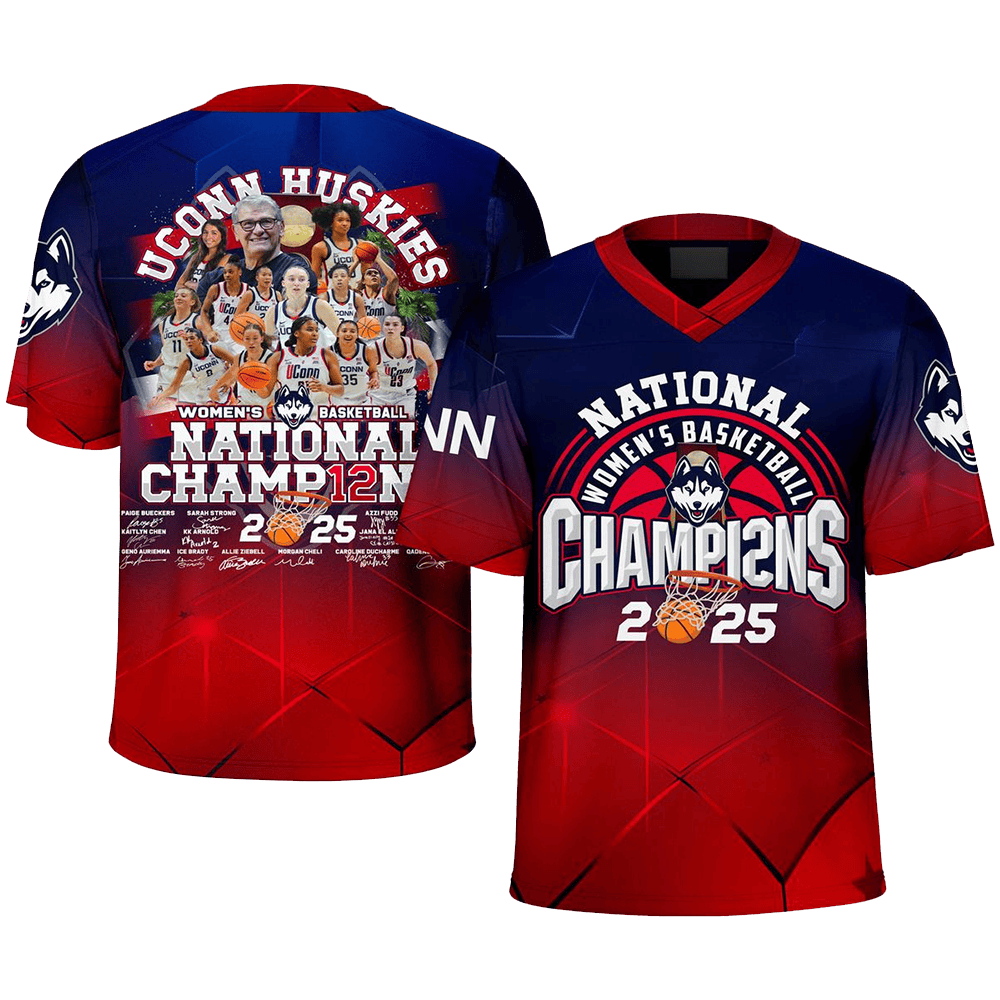 Uconn Huskies National Champions Women's Basketball Football Jersey Uconn Merch Gifts For Wife
