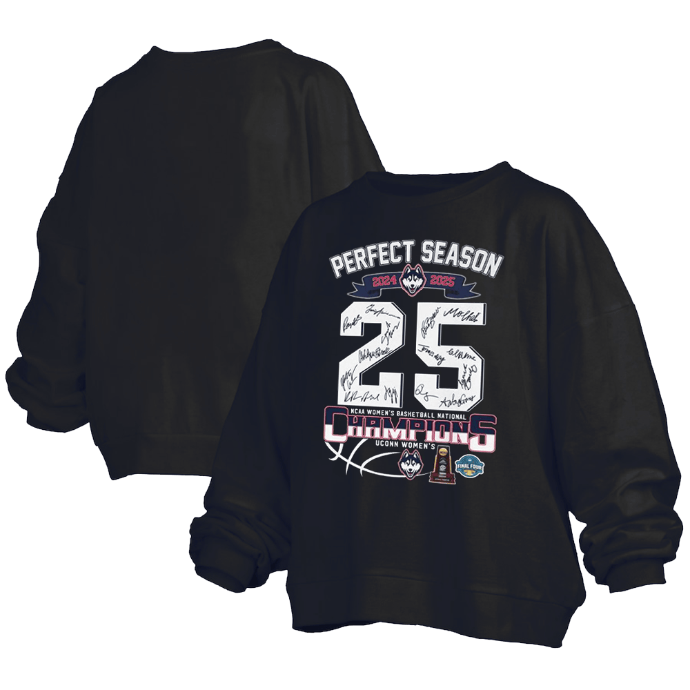 Uconn Huskies Perfect Season 2025 Champions Sweatshirt Uconn Merch Special Mothers Day Presents