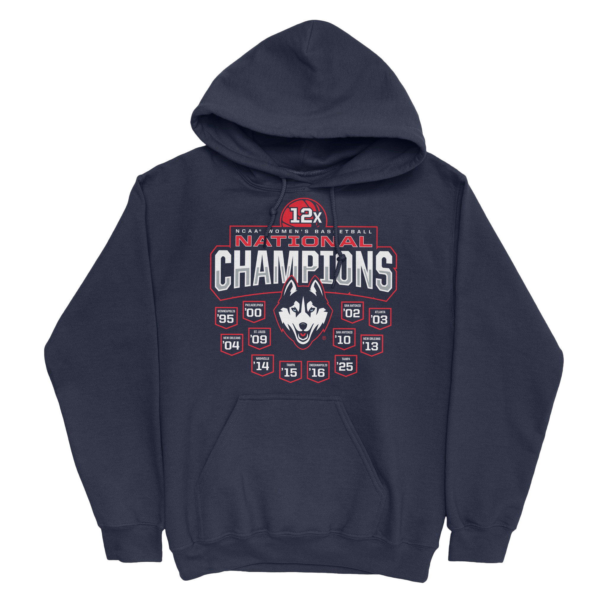 UConn Women's Basketball 2025 National Champions 12x Hoodie Best Gifts For Basketball Lovers