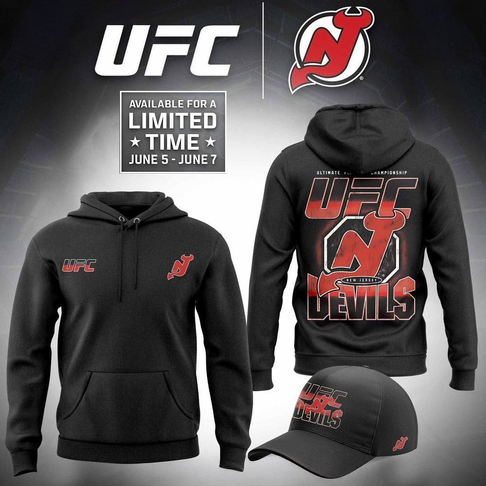 UFC x New Jersey Devils Limited Edition Hoodie Gifts For Hockey Fan