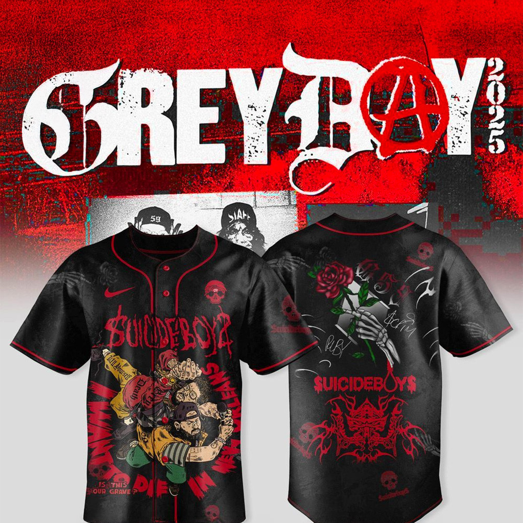 Uicideboy Grey Day Tour Merch 2025 Baseball Jersey Fan Merch Husband Gifts