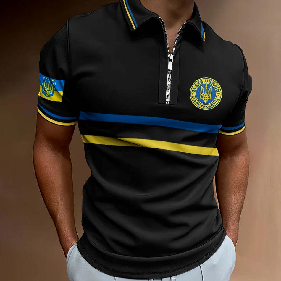 Ukraine Zipper Polo Shirt Slava Ukraini Zelensky Clothing Country Boy Gift Gifts For Besties
