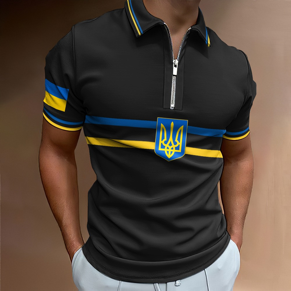 Ukrainian Trident Symbol Zelensky Polo Shirt Ukraine Zelensky Shirt Gifts For Dad
