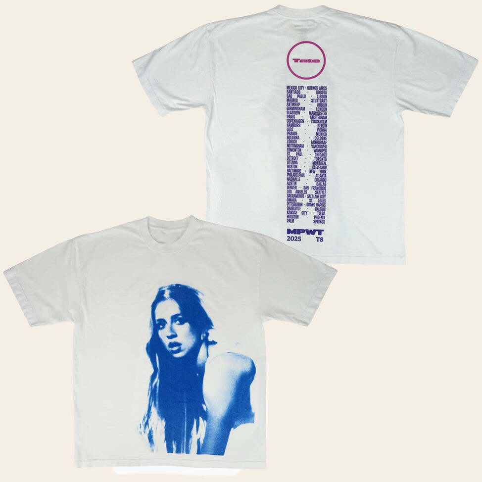 Vanbase Merch Tate Mcrae White Blue Photo T-Shirt Fans Gifts Birthday Gifts For Friends