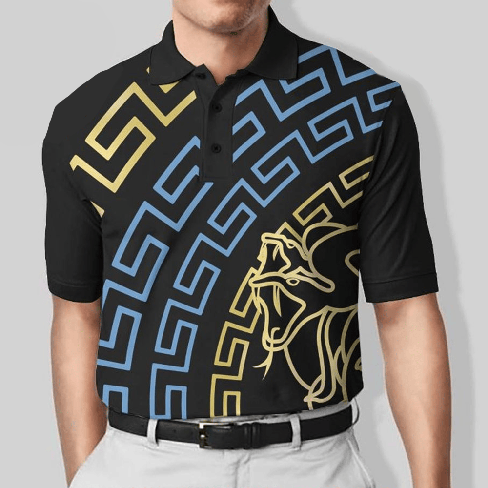 Versace Luxury Gold Green Ancient Snake Polo Shirt Best Father's Day Gifts For Husband