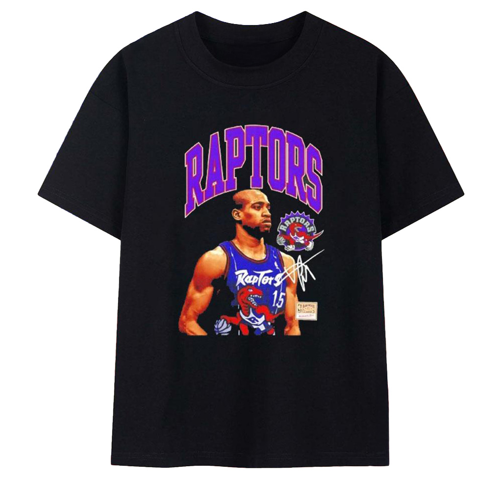 Vince Carter Toronto Raptors NBA Basketball Signature T-Shirt Vince Carter Merch Fans Gifts