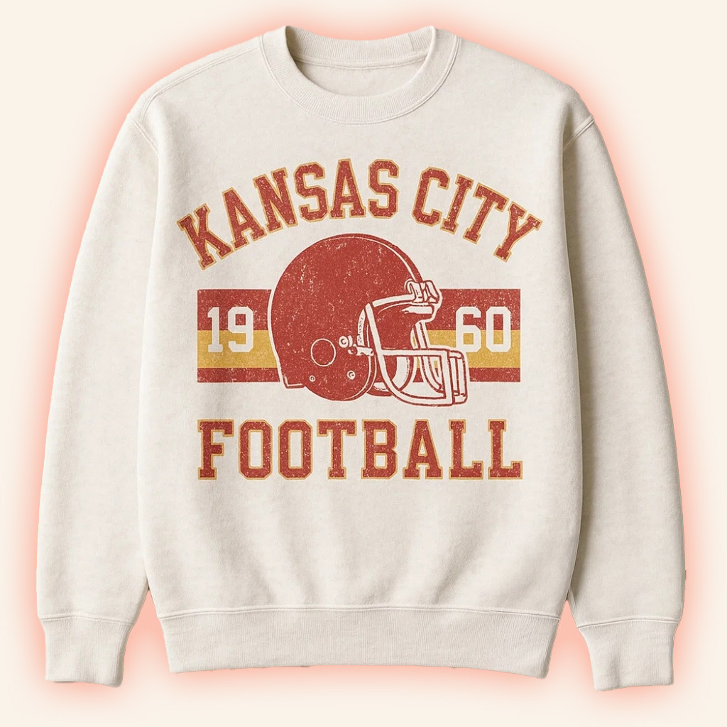 Vintage 90S Kansas City Football 1960 Sweatshirt Chiefs Merch Gifts For Fans