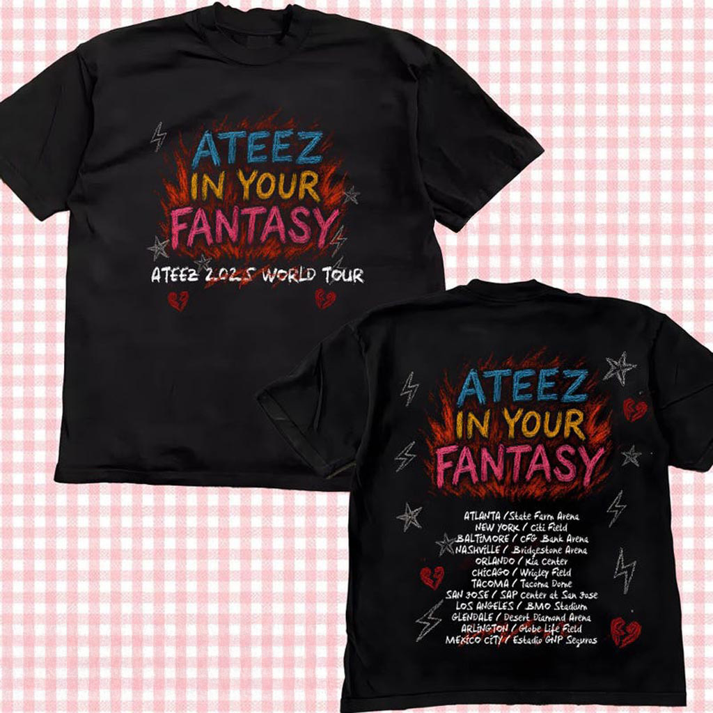 Vintage Ateez 2025 World Tour in Your Fantasy Shirt Ateez World Tour 2025 in North America Tee