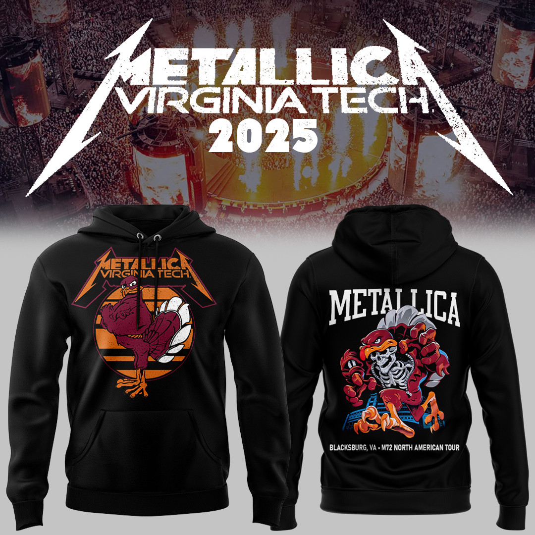 Virginia Tech Metallica M72 World Tour 2025 Exit Light Black Hoodie Gift For Music Lovers