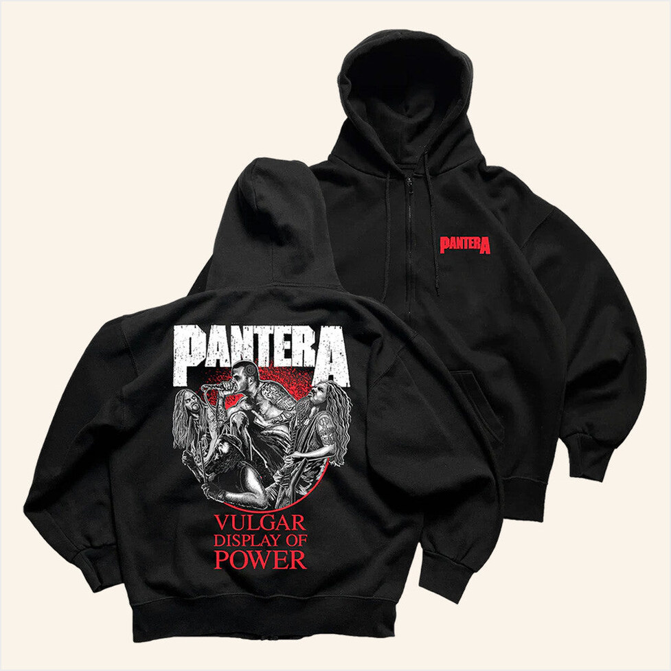 Vulgar Display Of Power Zip Hoodie Pantera Merch Gift Ideas For Brother Birthday Gift Ideas