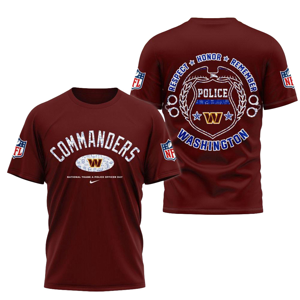 Washington Commanders National Thank A Police Officer Day Shirt Washington Commanders Merch