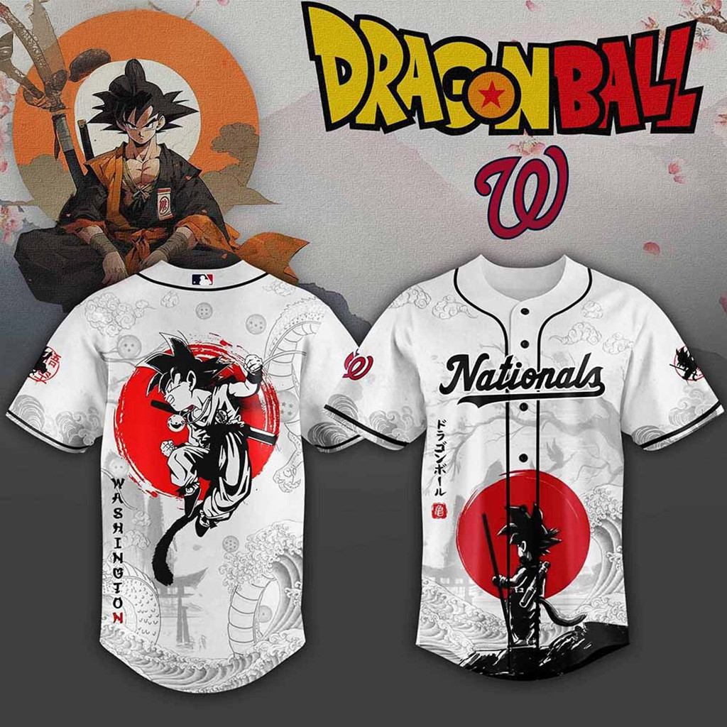 Washington Nationals MLB X Dragon Ball Baseball Jersey Nationals Merch Gift For Fans