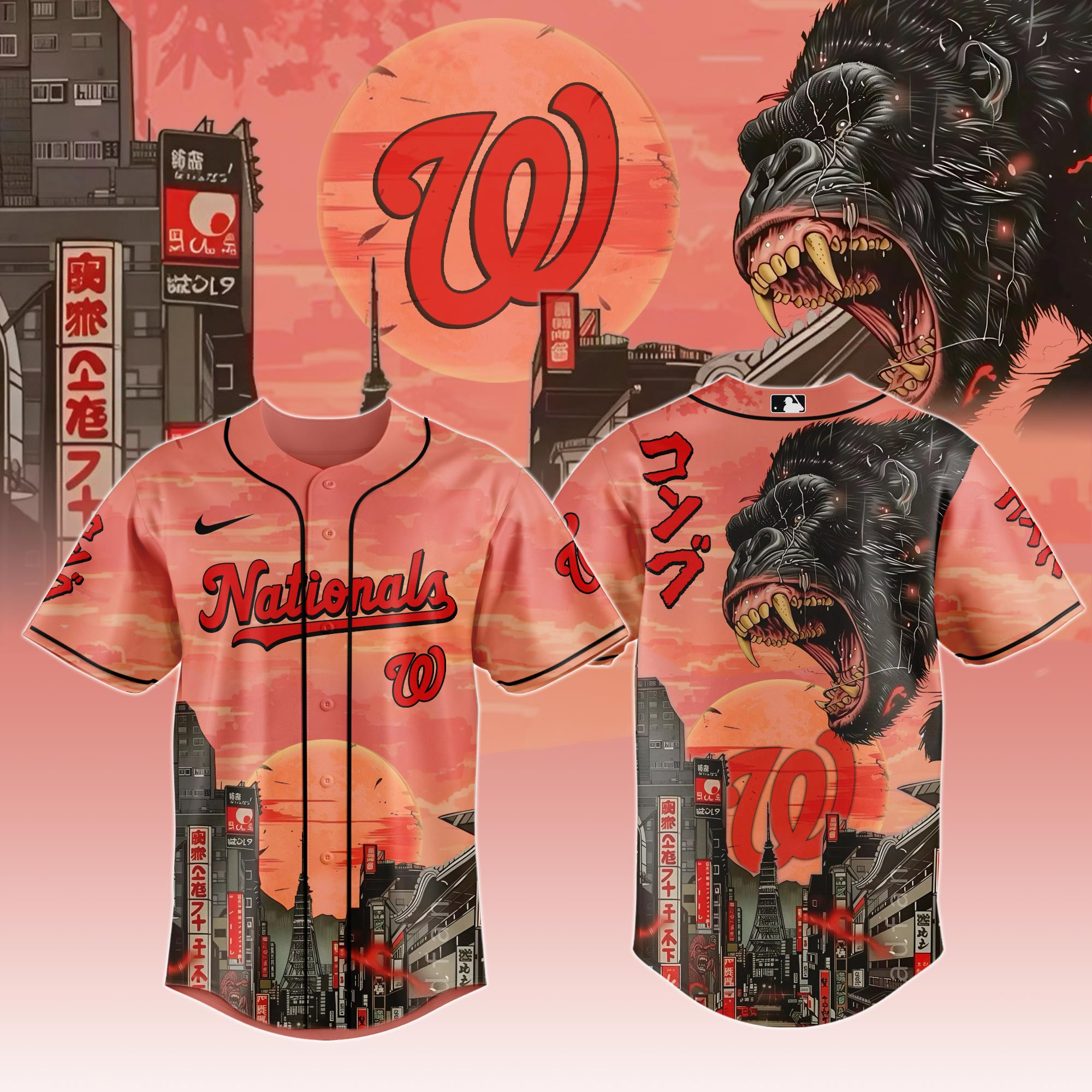 Washington Nationals Mlb X Japanese Heritage Kong Baseball Jersey For Fans
