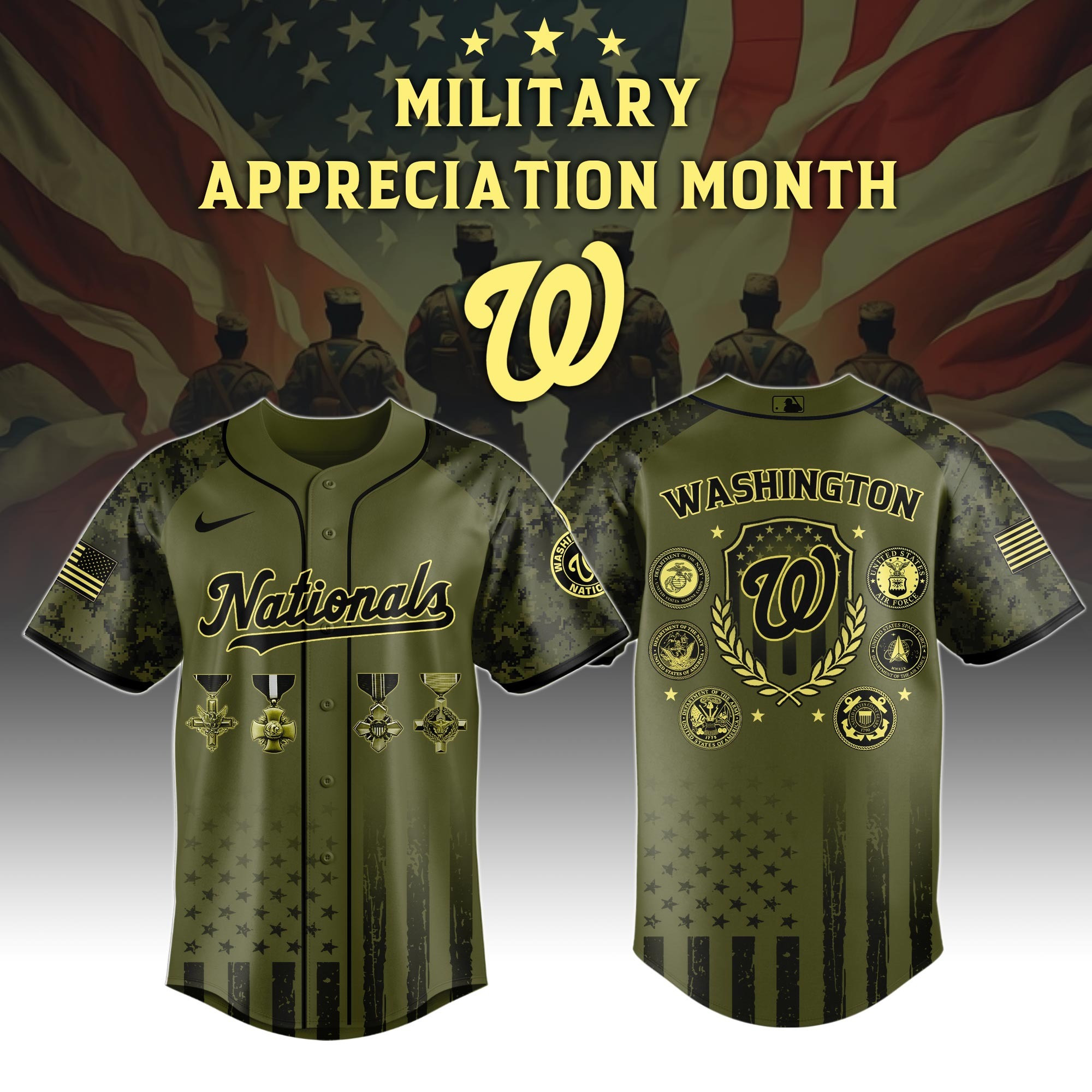 Washington Nationals MLB x Military Appreciation Month Special Edition Jersey 2025