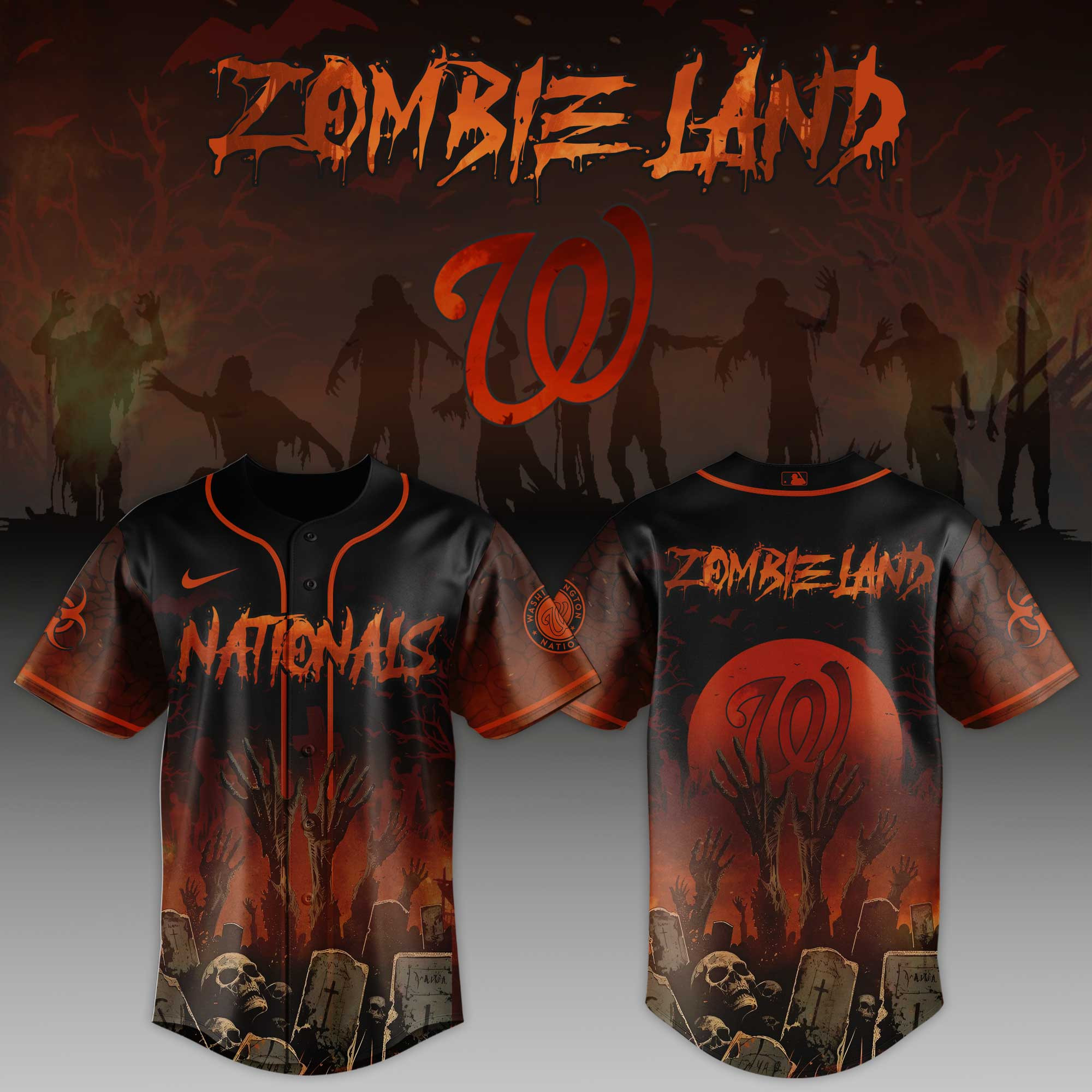 Washington Nationals Mlb X Zombie Land Baseball Jersey For Fans