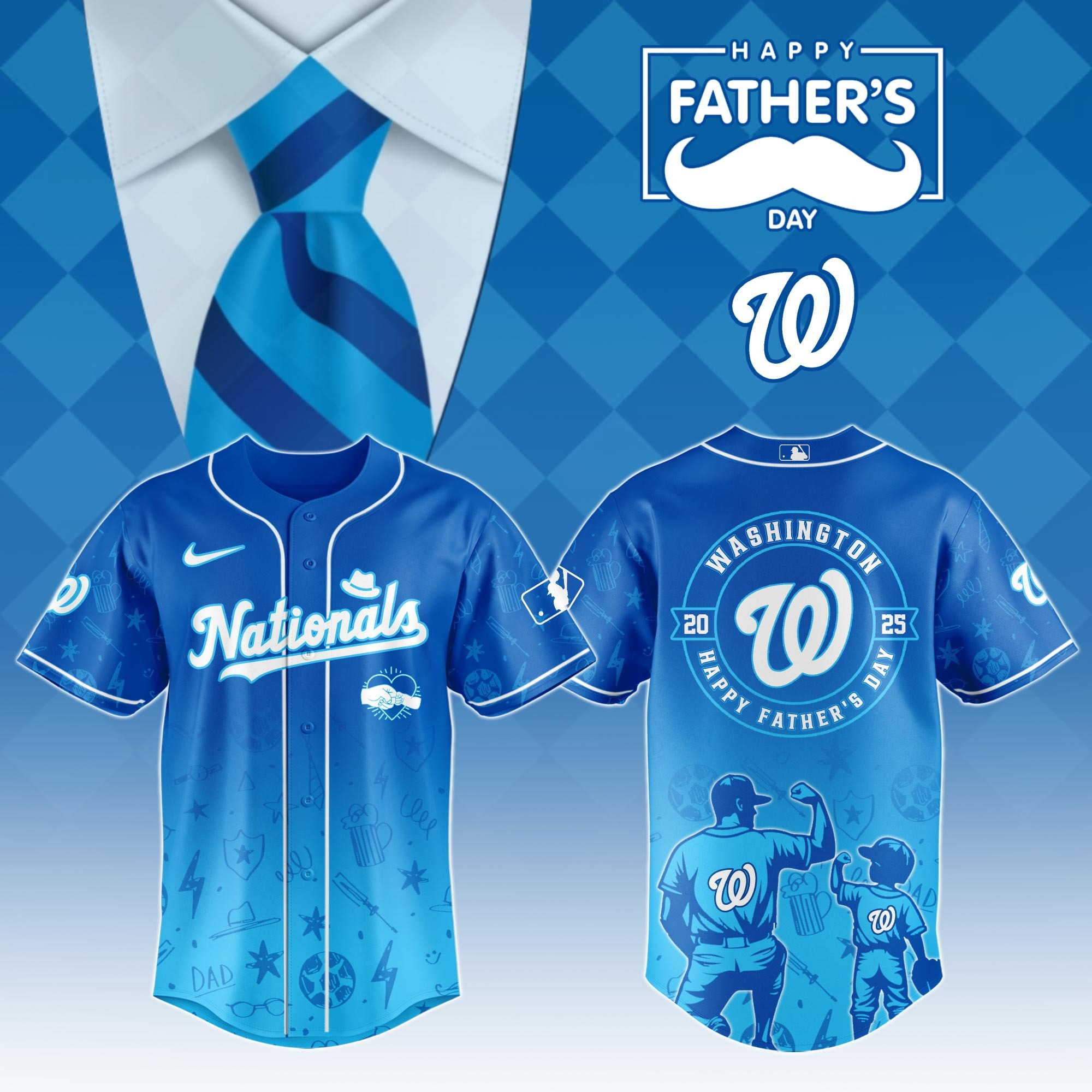 Washington Nationals Special Father's Day 2025 Limited Edition Jersey Washington Nationals Merch