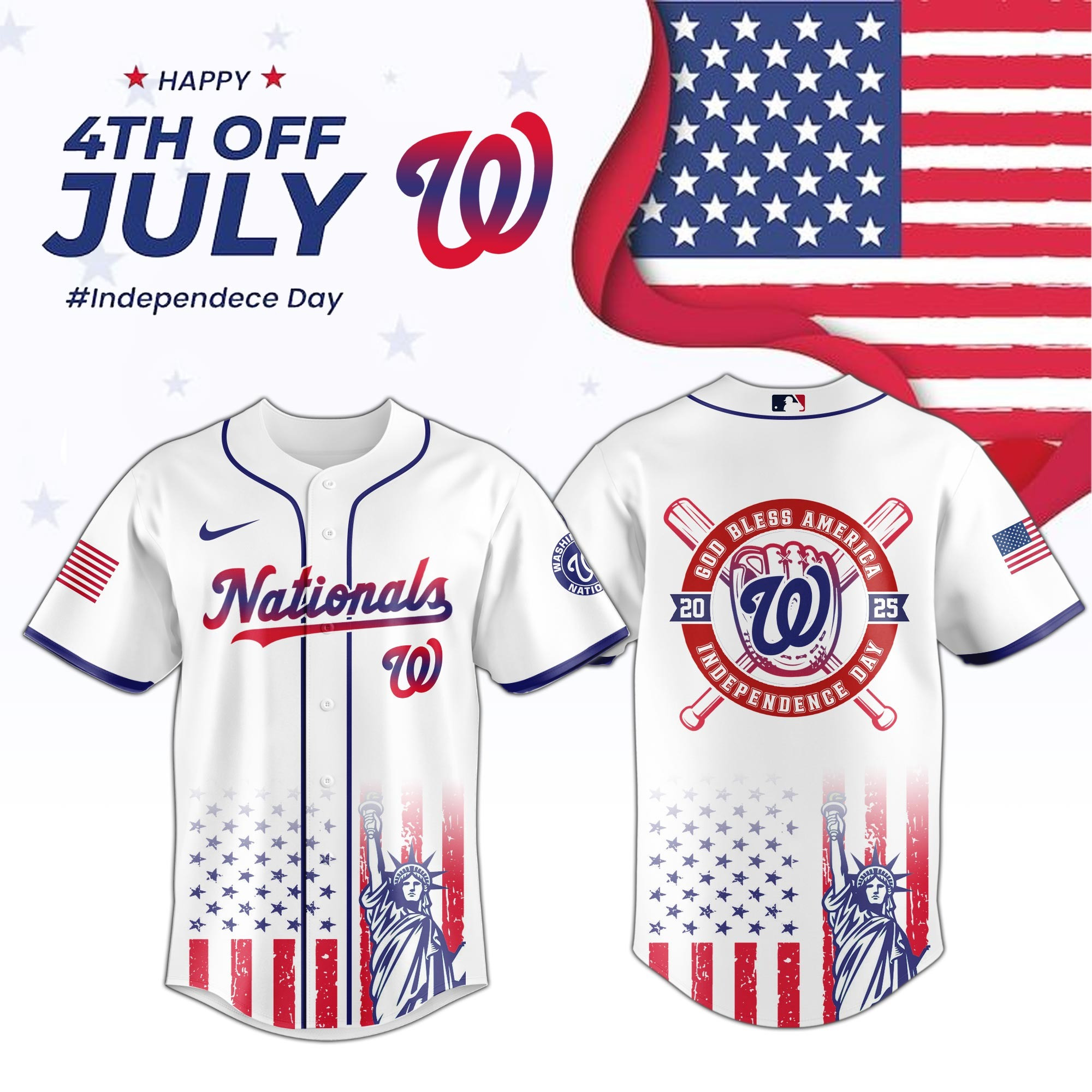 Washington Nationals Special Independence Day 2025 Jersey Washington Nationals Merch