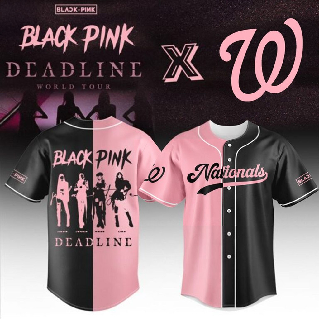 Washington Nationals X Blackpink Deadline World Tour 2025 Baseball Jersey Nationals Merch