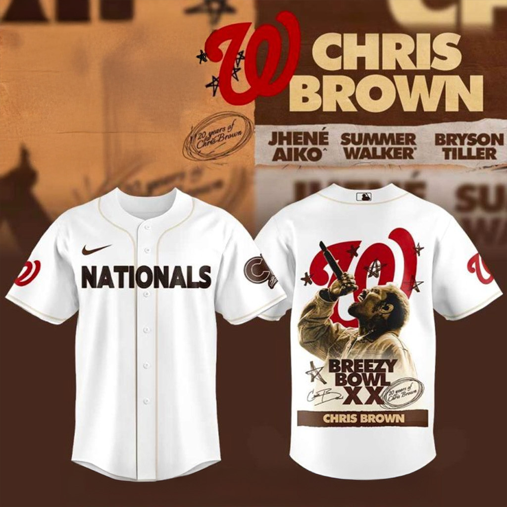Washington Nationals x Chris Brown Breezy Bowl XX Jersey Washington Nationals Merch