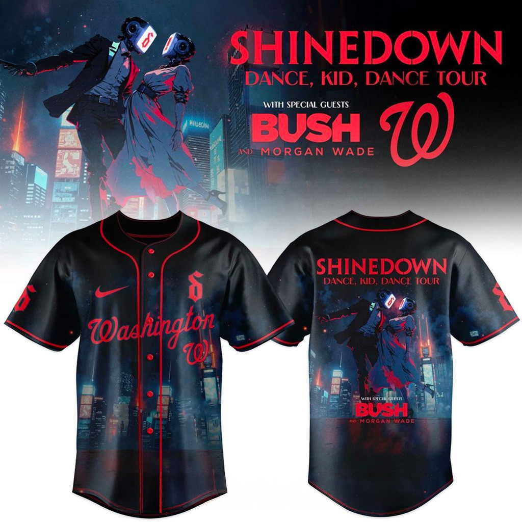 Washington Nationals X Shinedown Dance Kid Dance Tour Merch 2025 Jersey Nationals Merch
