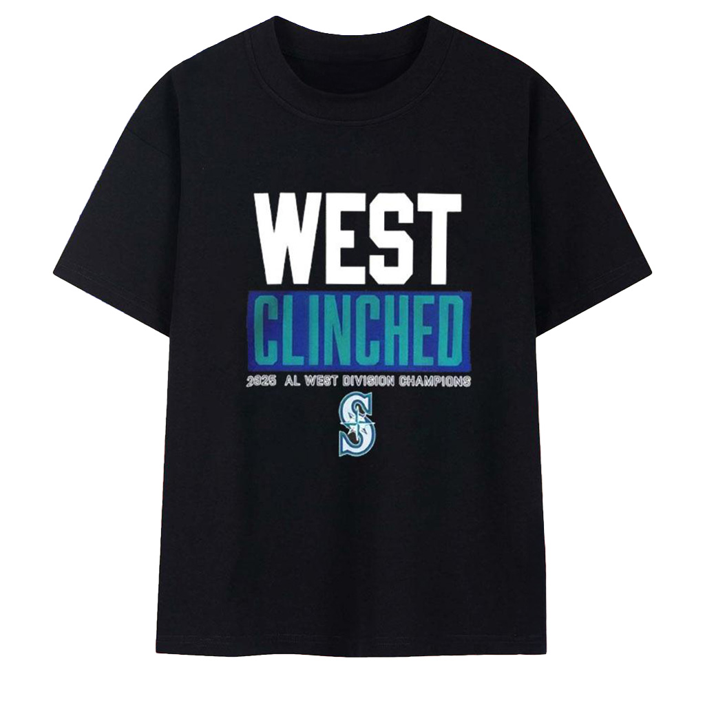 West Clinched 2025 AL West Division Champions T-Shirt Seattle Mariners Merch Fans Gifts