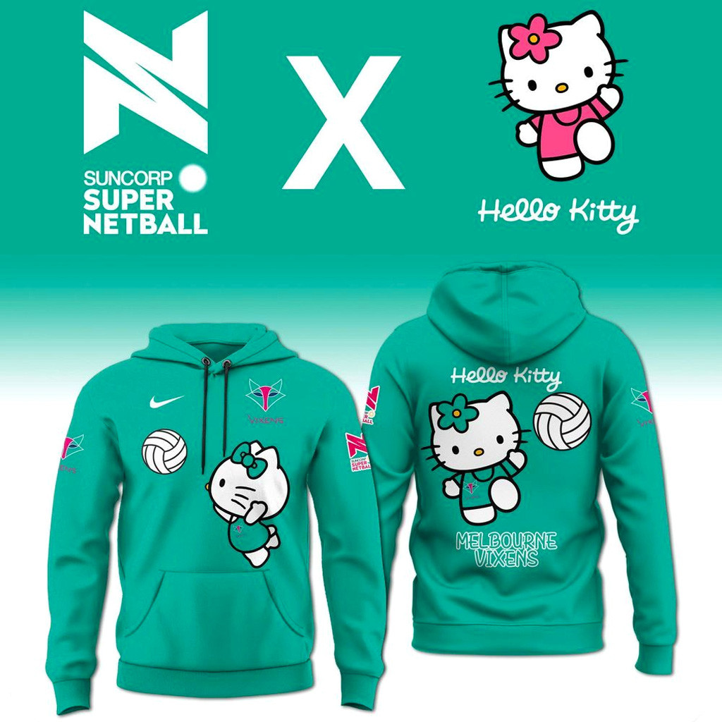 West Coast Fever Suncorp Super Netball X Hello Kitty 2025 Hoodie Gifts For Wife