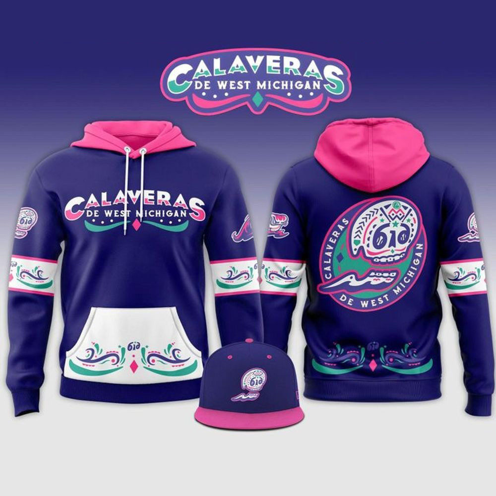 West Michigan Whitecaps Calaveras New Look 2025 Hoodie Baseball Player Gift Ideas