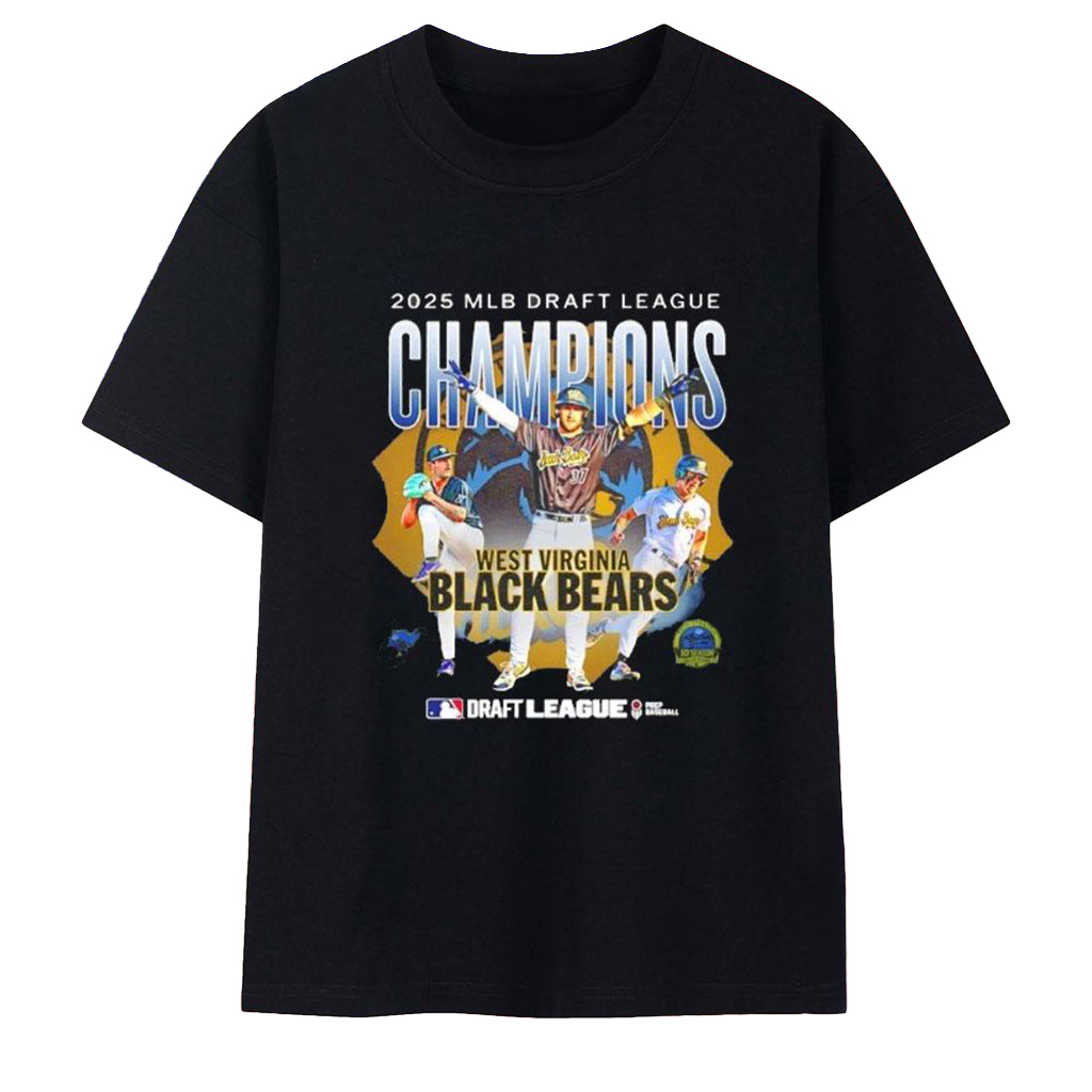 West Virginia Black Bears 2025 MLB Draft League Champions T-Shirt Fan Merch Cool Baseball Gifts