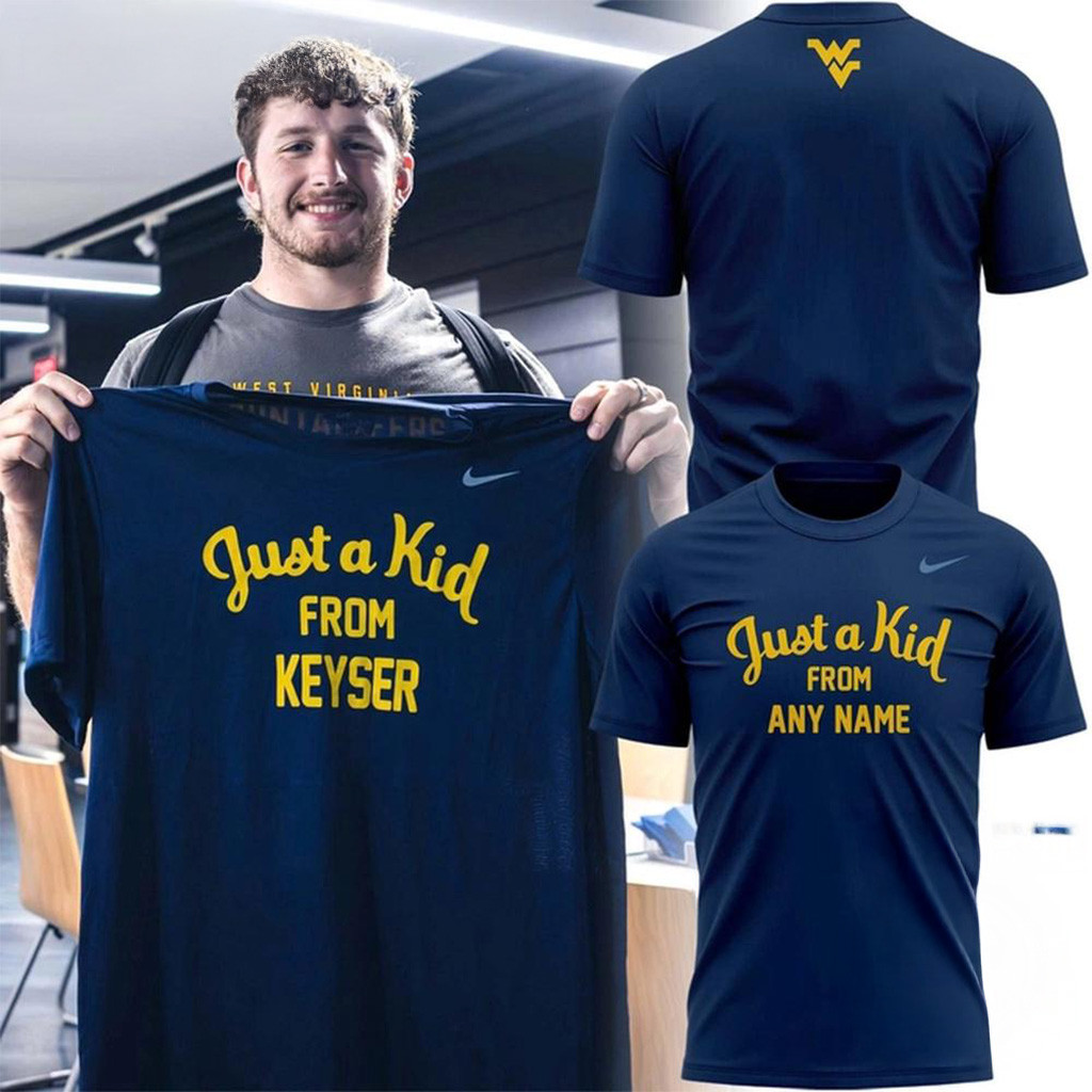 West Virginia Mountaineers Football Just A Kid From T-Shirt Mountaineers Merch Dad Gifts