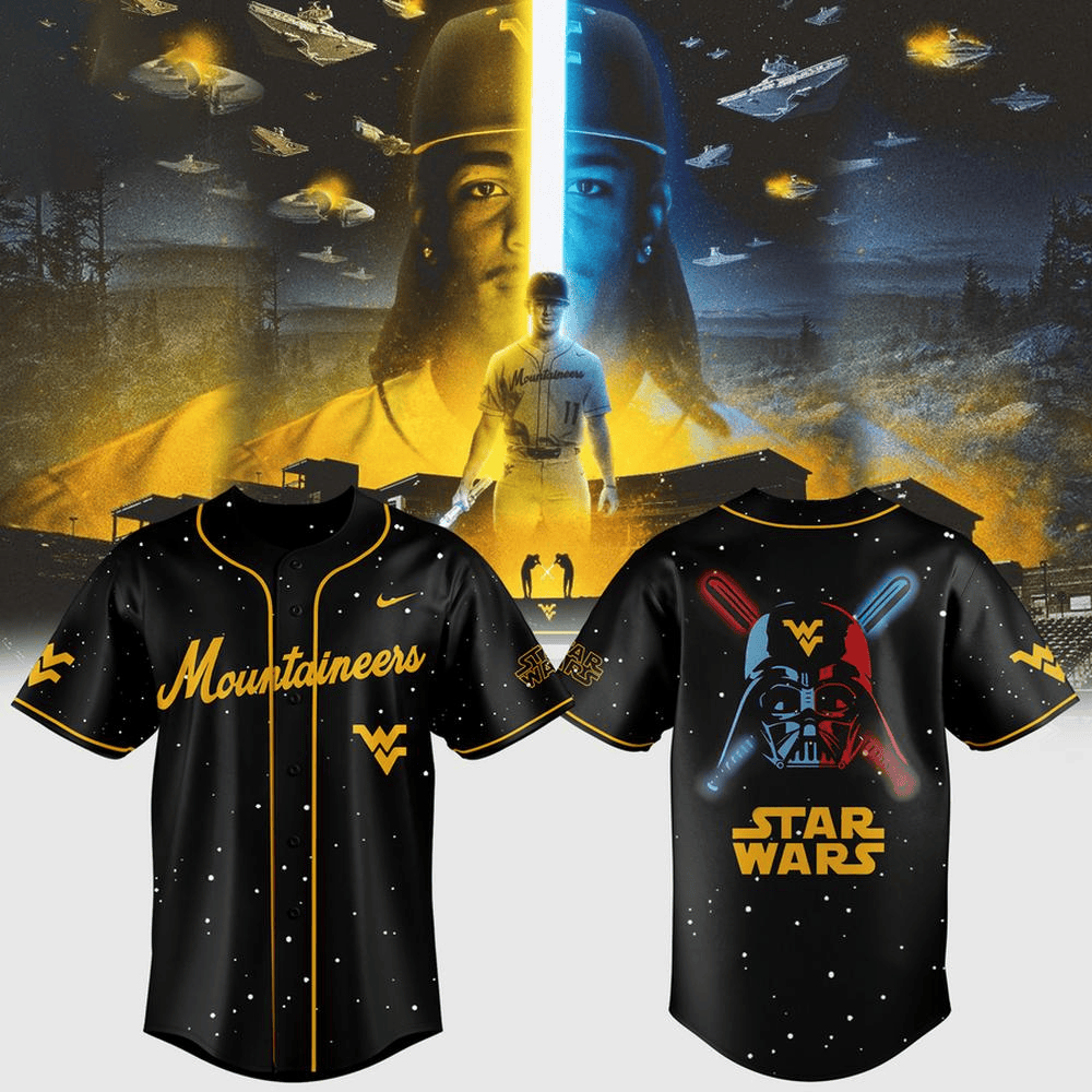 West Virginia Mountaineers Star Wars Baseball Jersey Fathers Day Presents For Football Fans