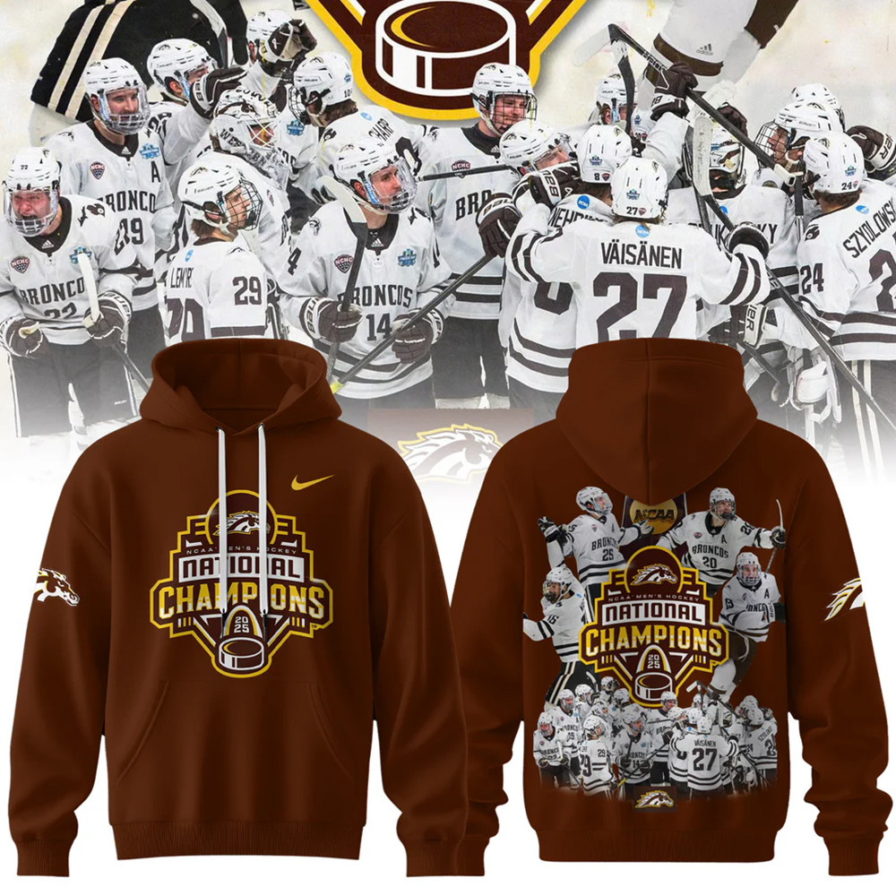 Western Michigan Broncos Men's Ice Hockey National Champions 2025 Hoodie Boyfriend Gifts