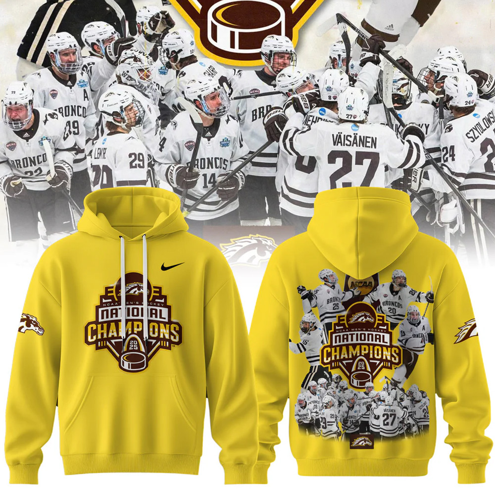 Western Michigan Broncos Men's Ice Hockey National Champions 2025 Hoodie Boyfriend Gifts