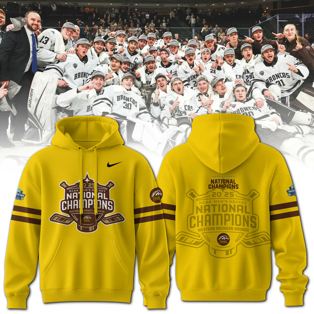 Western Michigan Broncos Men's Ice Hockey National Champions 2025 Hoodie Gifts For Son