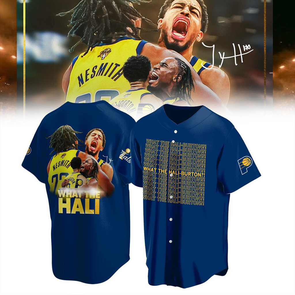 What The Hali Burton Indiana Pacers NBA Finals 2025 Baseball Jersey Indiana Pacers Merch