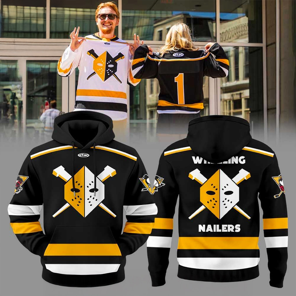 Wheeling Nailers Our 2025 26 Black Hoodie Wheeling Nailers Merch Ice Hockey Fan Gifts