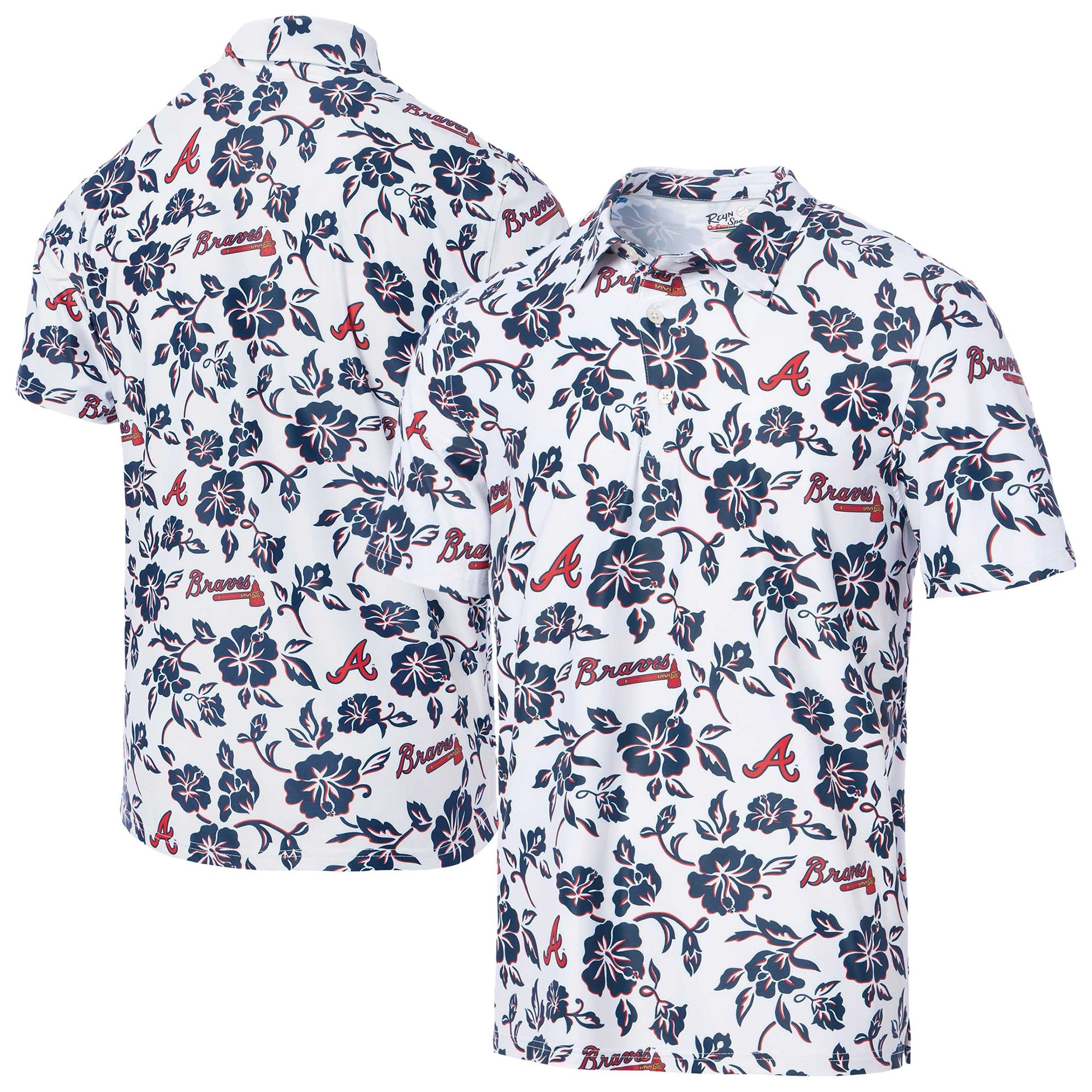White Atlanta Braves Polo Shirt MLB Aloha Shirt Best Gifts For Baseball Lovers
