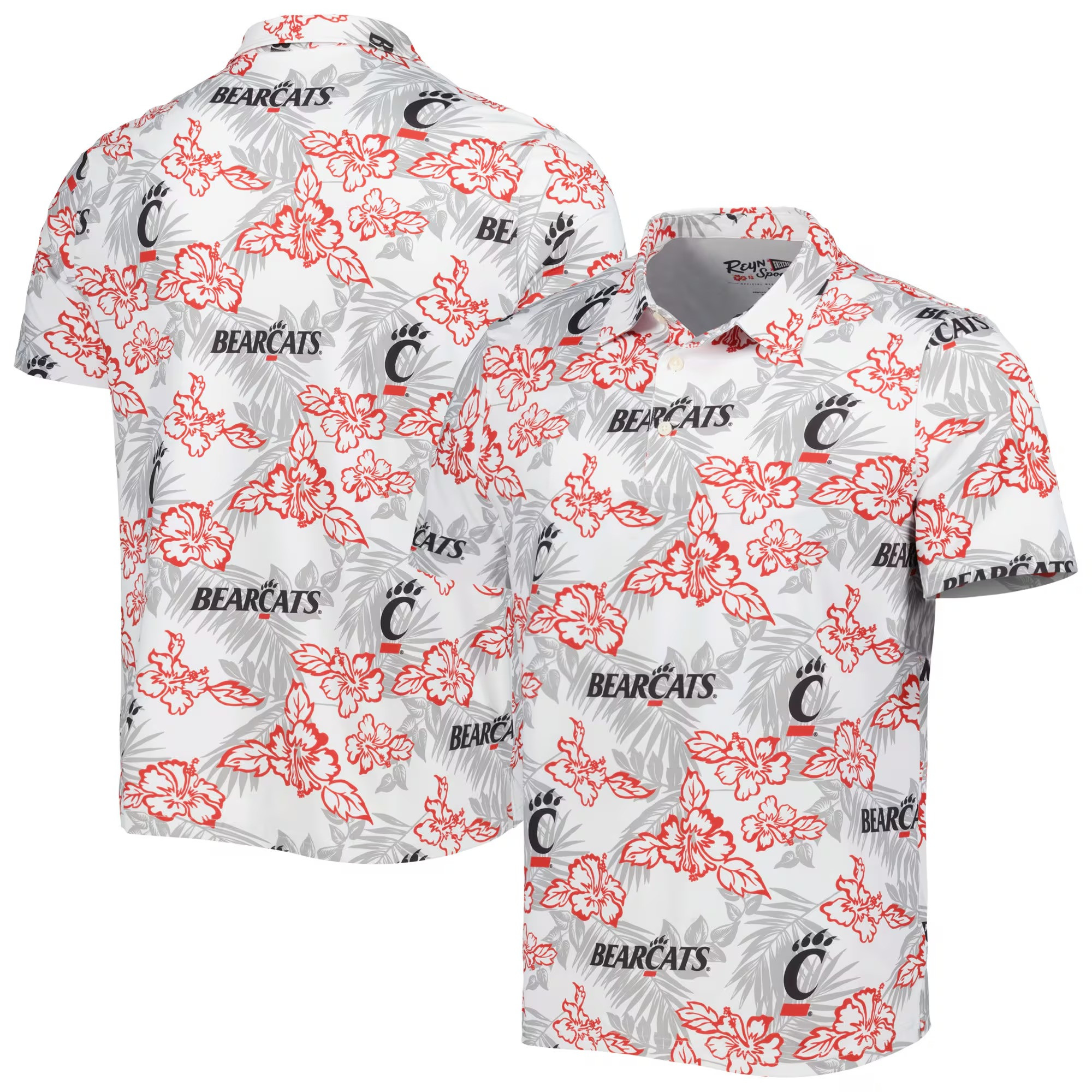 White Cincinnati Bearcats Polo Shirt NCAA Aloha Shirt Presents For Football Fans